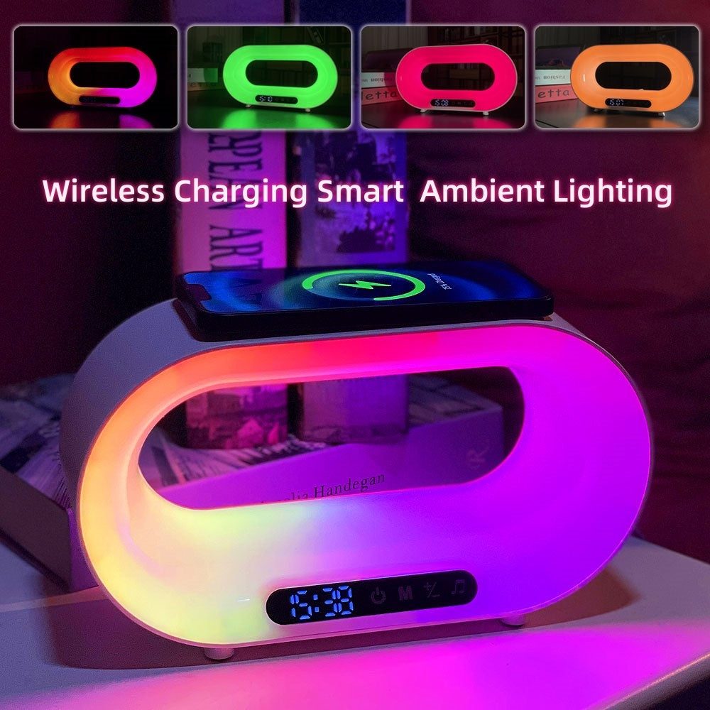 Reveille matin, chargeurs sans file, speakers Bluetooth,3 en 1 ceci est parfait pour vous aider à décompresser le soir avant d’aller dormir ou même le matin !!!